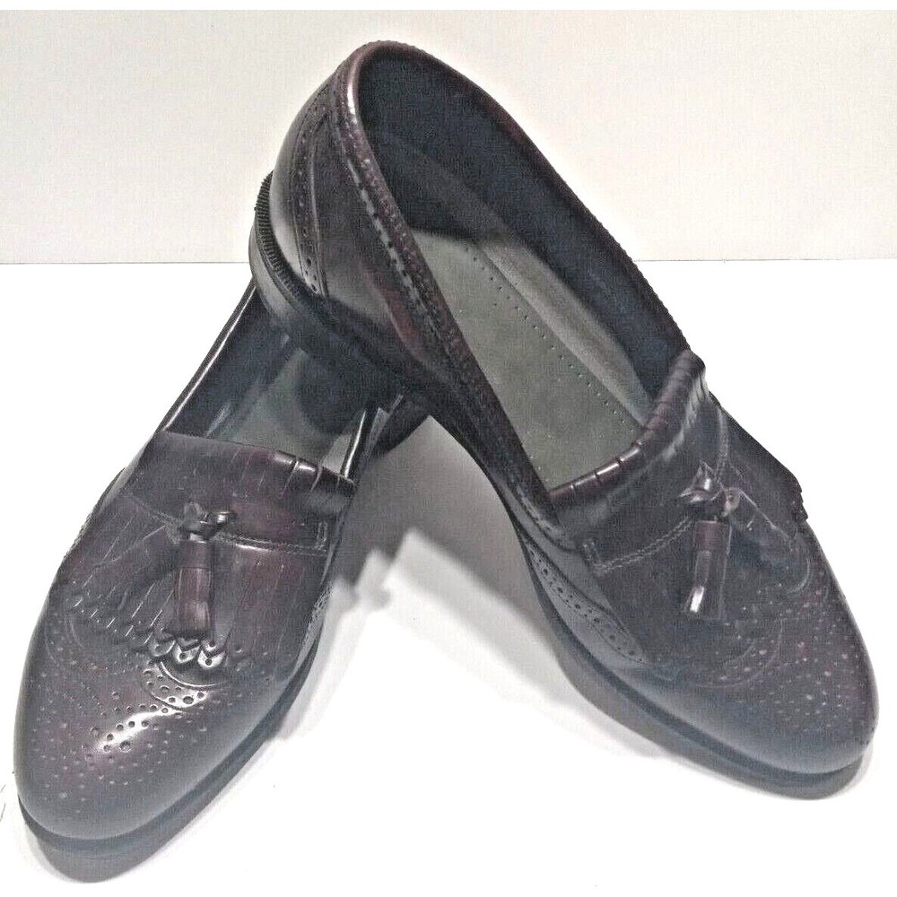 Dexter Mens 538715 Apron Tassel Slip On Loafers 11.5 M Burgundy Dress Career